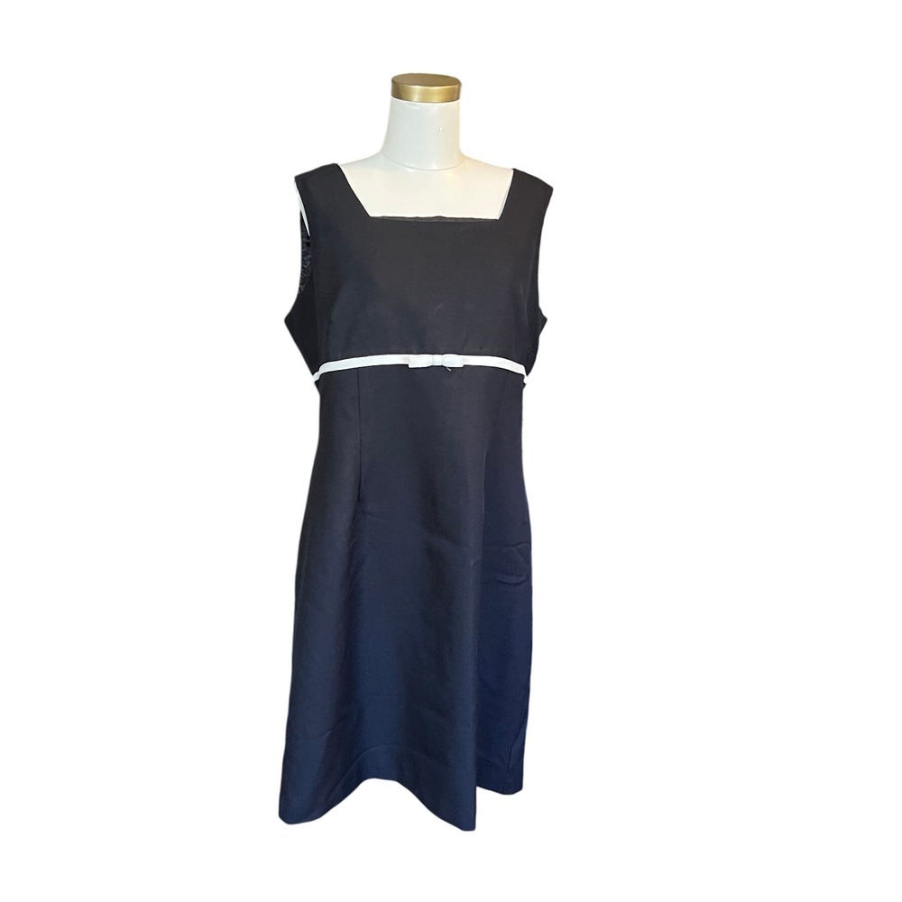 Vintage Helene Blake Black White Trim Sleeveless Dress Women's‎ Size 10